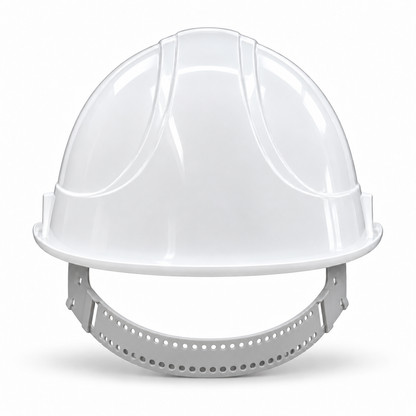 VOSS INAP-Master-6 Bauhelm weiß, Rückansicht – Druckfläche für Abteilung oder Mitarbeiternummer